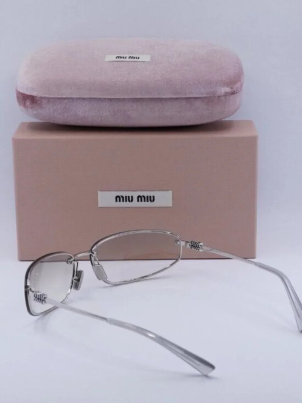 Miu Miu MUA50S 1BC8H1 Rectangle Sunglasses - Silver